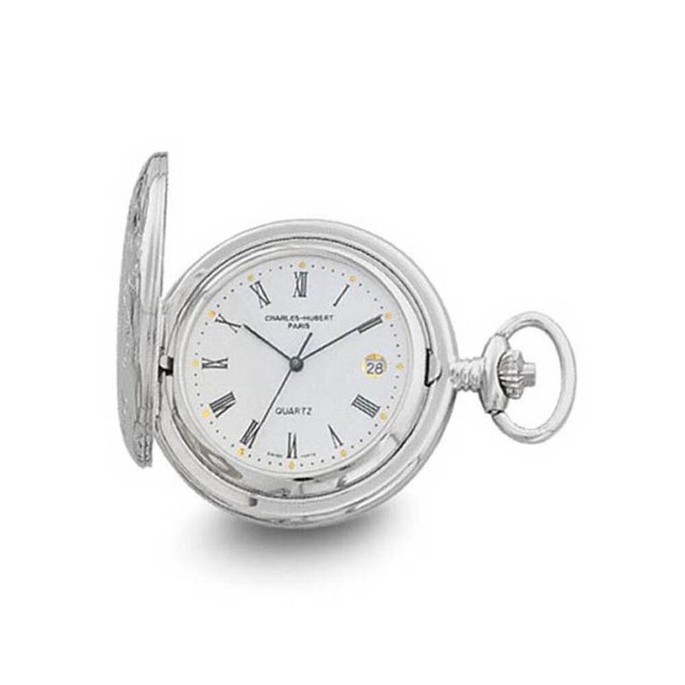 Charles Hubert 2-Tone White Dial Three Hands Pocket Watch